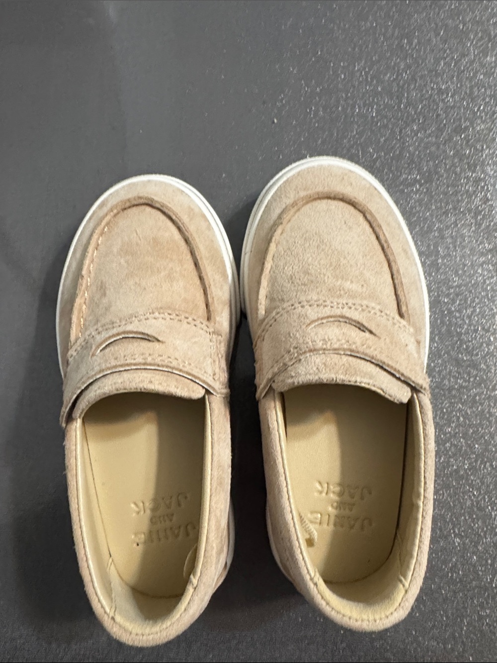 Janie and Jack Kids Tan Suede Moccasin Loafers